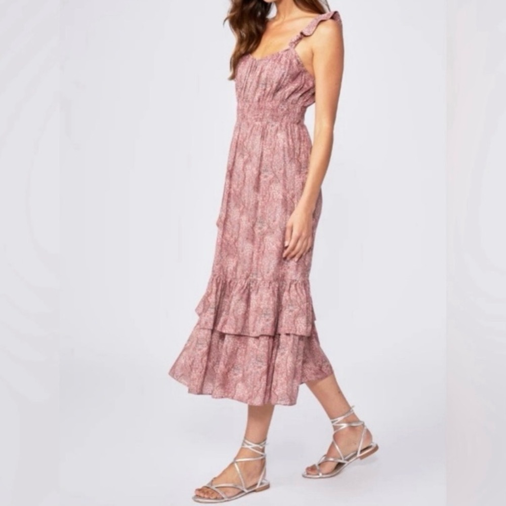 PAIGE Pink Midi Dress